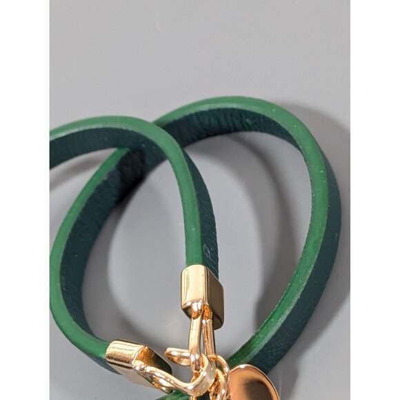 Victoria Emerson Green Leather Double Wrap Bracelet 15 in - Picture 3 of 9